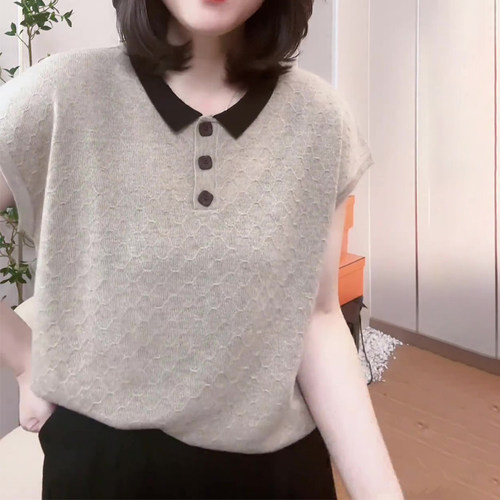 今年流行漂亮小衫翻领短袖T恤女