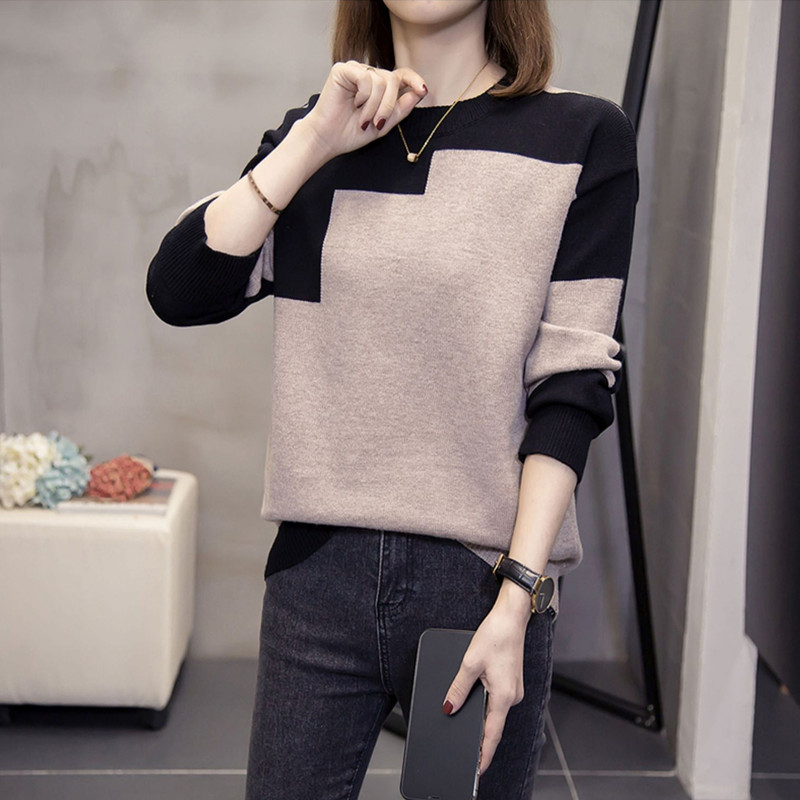 今年流行漂亮拼色毛衣大码