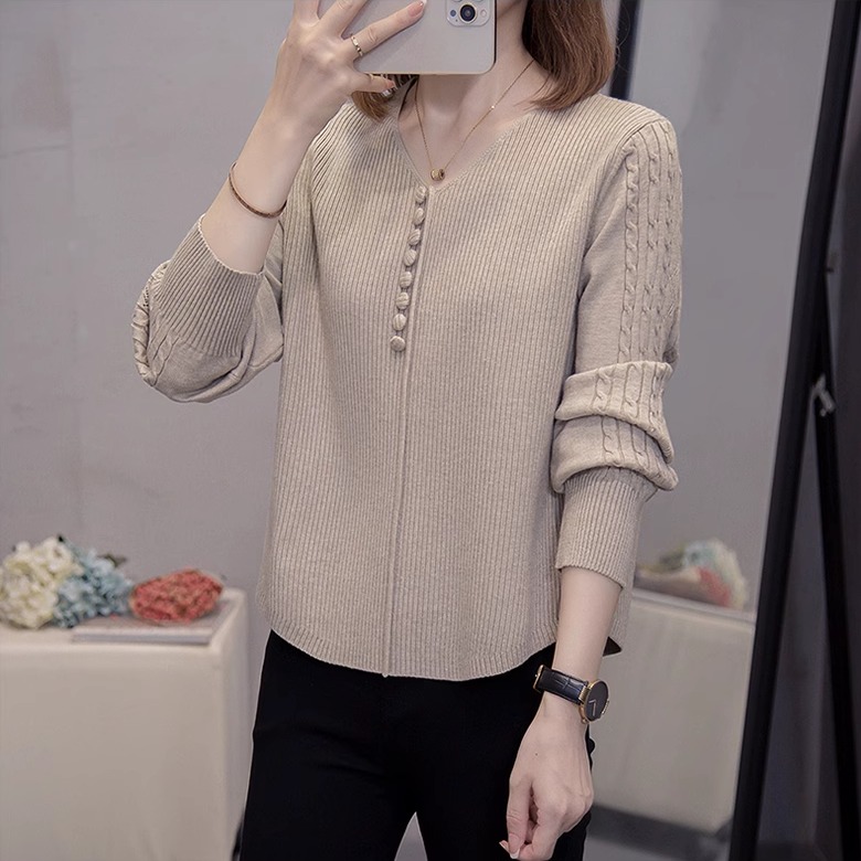 设计感下摆不规则百搭打底针织衫