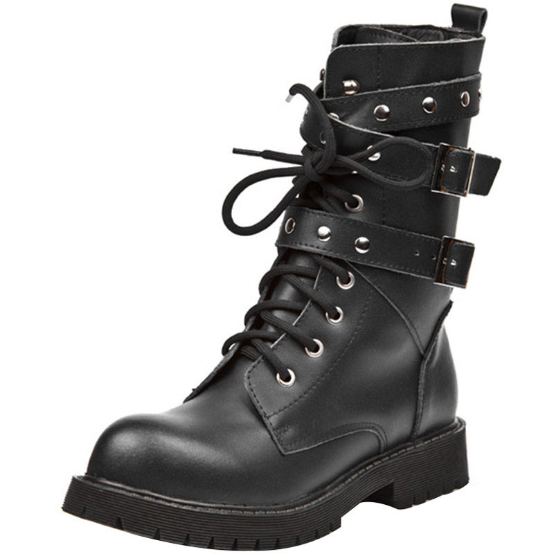 2023 NEW CHIC MARTIN BOOTS WOMENS RIVET INS BOOTS FLEECE BIKER BOOTS EUROPEAN AND AMERICAN LEATHER HANDSOME BOOTS