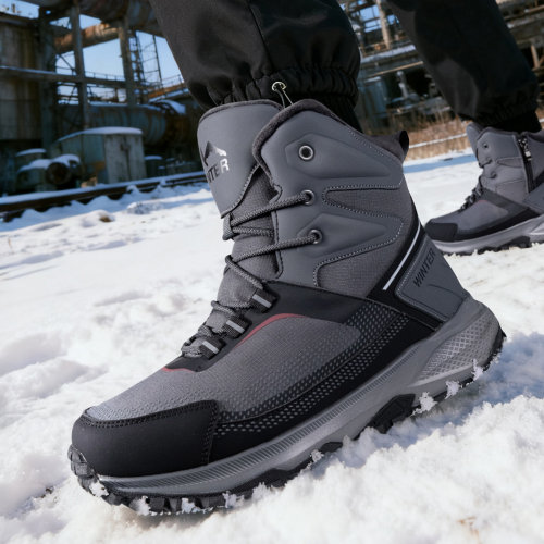 东北雪地靴男士加厚保暖骑行靴外卖骑手冬季防水防滑棉鞋高帮男鞋