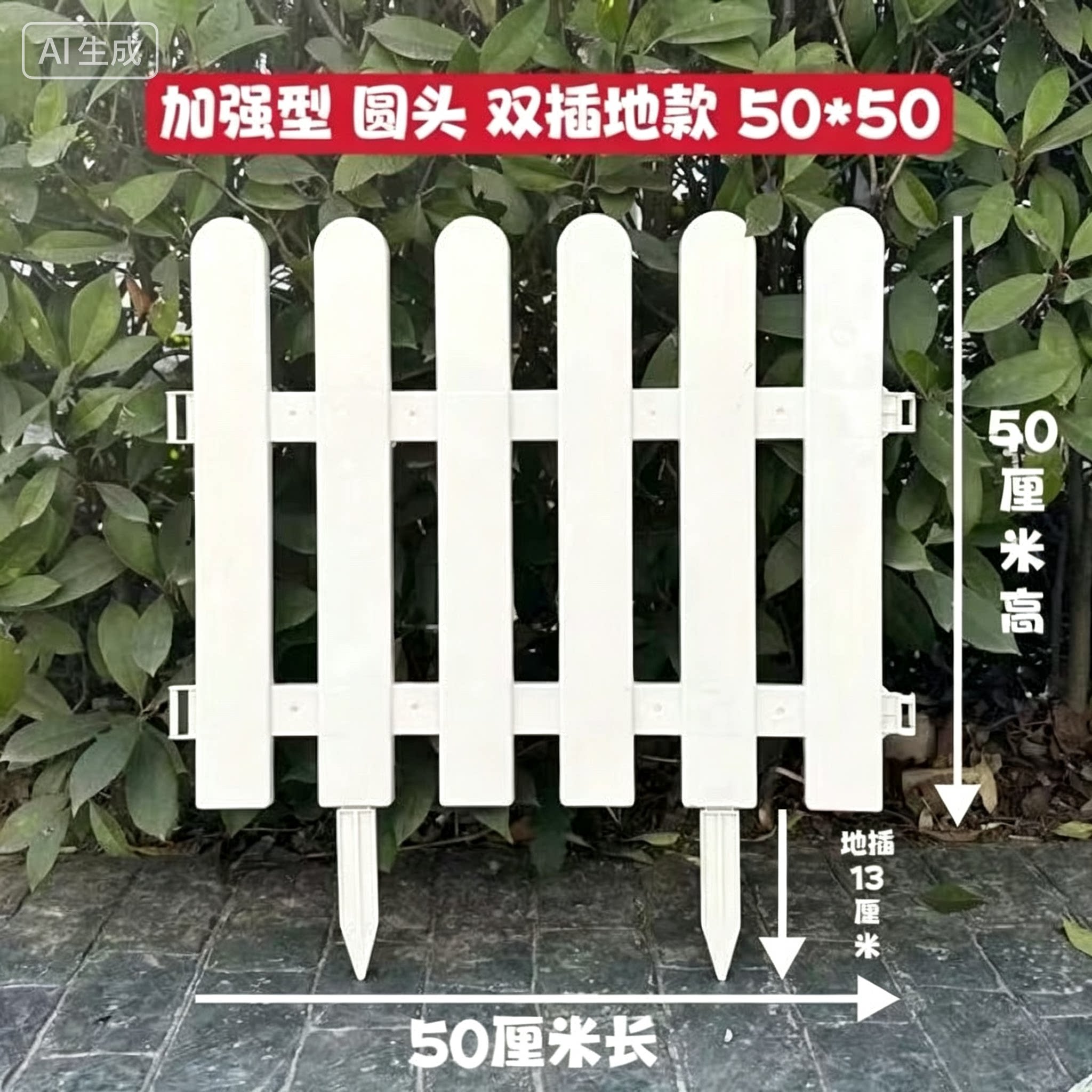 户外花园隔断塑料栅栏室外内花坛白色PVC围栏庭院幼儿园篱笆围栏