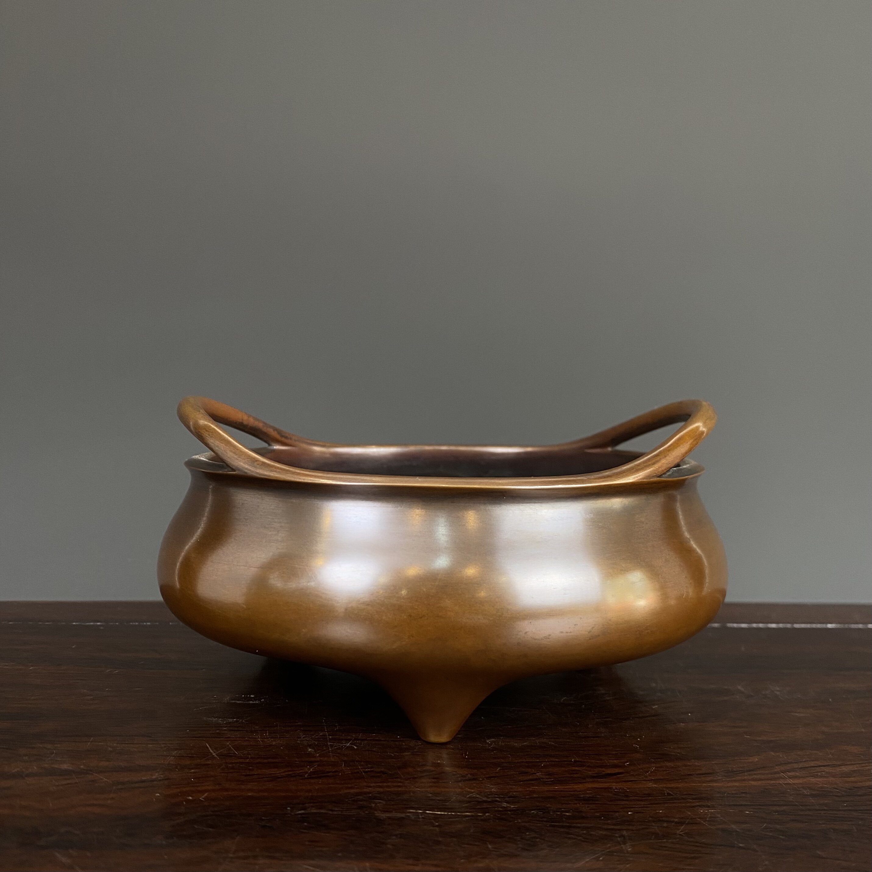 伴庐香堂周月康名家桥耳炉火养铜炉熏炉仿古明清宣德炉熏香炉摆件