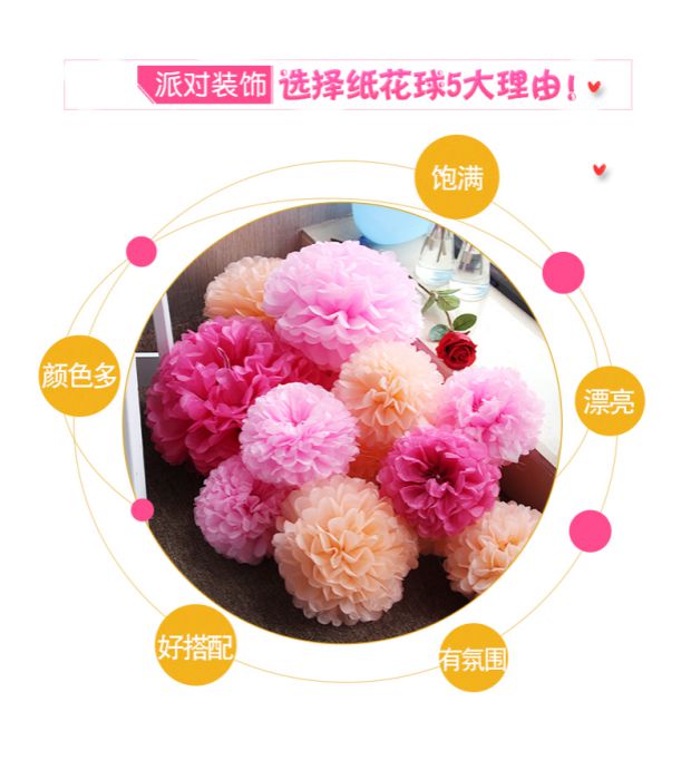 纸花球纸拉花结婚房教室装饰生日幼儿园教室布置花朵花球拍照道具