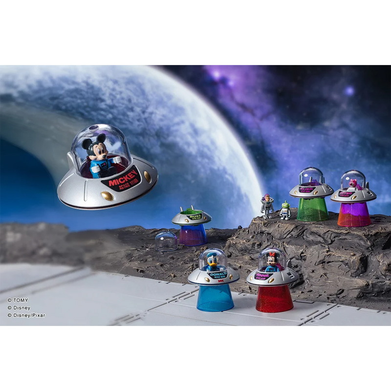 TOMY多美卡迪士尼系盲盒摆件单盒潮玩小公仔合金小飞船车模型玩具