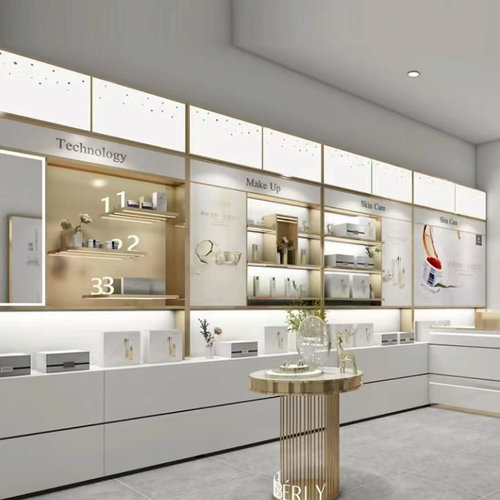 化妆品展示柜全店定制美容院展柜彩妆护肤品面膜陈列柜商场产品柜