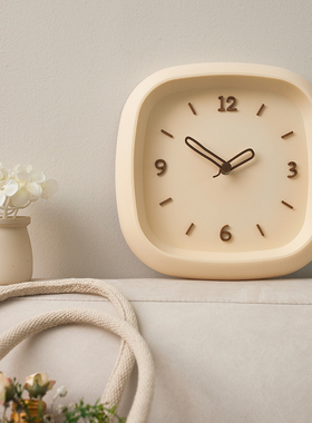 免打孔钟表2024新款方形挂钟客厅简约现代创意墙面餐桌静音时钟