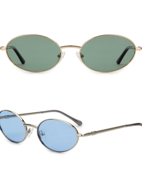 墨镜女韩系细框椭圆墨镜男潮网红同款太阳镜复古风街拍小众高级