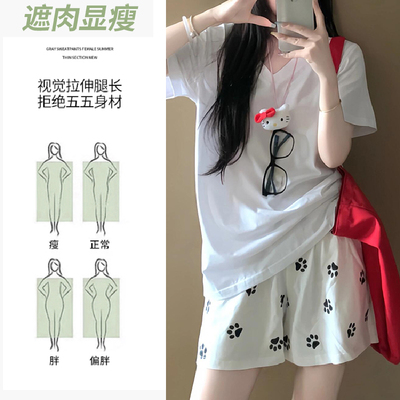 短裤女2025夏季新款高腰a字显瘦外穿阔腿休闲中裤小个子五分裤子