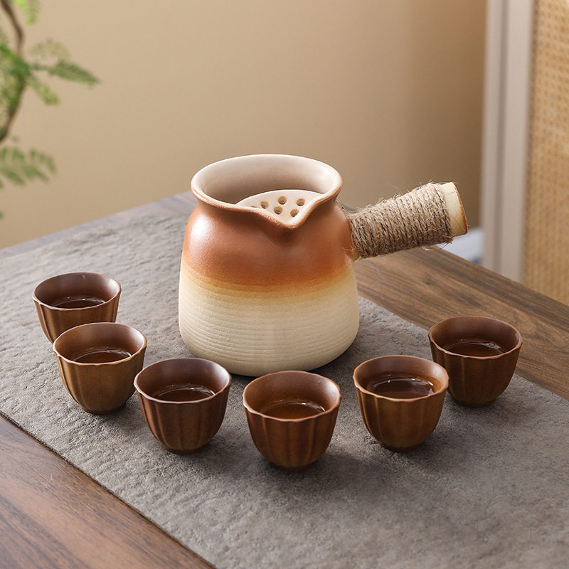 网红土陶烤奶茶罐罐壶围炉煮茶可明火干烧粗陶陶瓷煮茶陶罐侧把壶,餐饮具,茶壶,淘宝优惠券,粉丝福利购,淘宝优惠卷