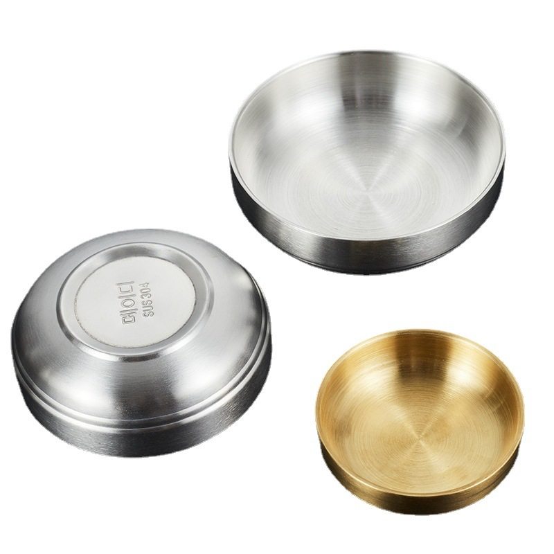 304不锈钢韩式调料碟凉菜碟韩国金色泡菜碟米饭碗料理小碗蘸料碟,餐饮具,碟,淘宝优惠券,粉丝福利购,淘宝优惠卷