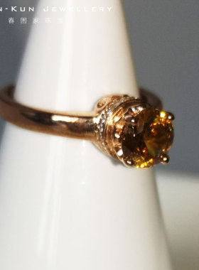 珠宝纯银巧克力色天然莲花座戒指