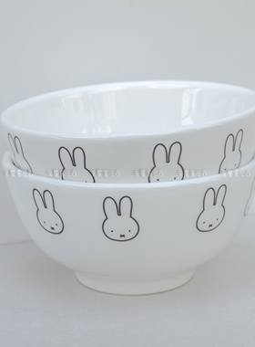 米菲兔釉下彩陶瓷碗卡通儿童米饭碗套装家用陶瓷可爱辅食碗