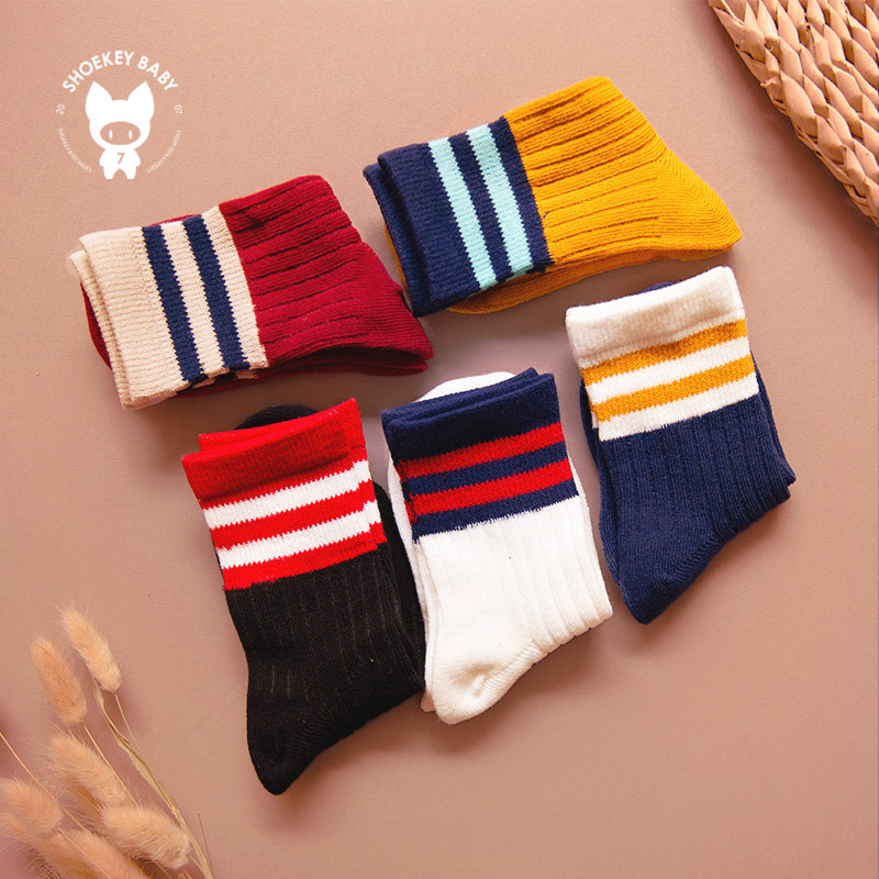 Children's socks 2019 Spring and autumn season new pattern Korean Edition girl stripe Cotton socks Male baby 3-10 Versatile Medium hosein the Children/Baby/Family fitted , Children's socks( 0-16 Years)  category - from Buy2taobao.com to provide professional Taobao agent buy service