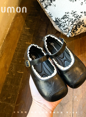 书萌女童皮鞋黑色软底演出鞋儿童公主鞋春秋新款宝宝浅口单鞋软底