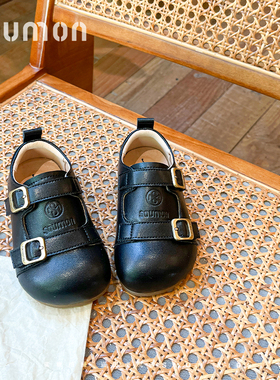 书萌黑色小皮鞋女童公主鞋2026春秋新款英伦风女宝宝单鞋勃肯鞋子