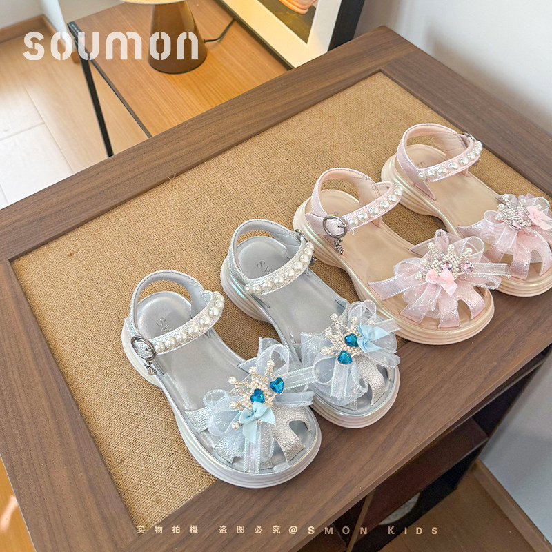 书萌儿童凉鞋2026夏季新款女童公主风水晶鞋小女孩休闲甜美沙滩鞋