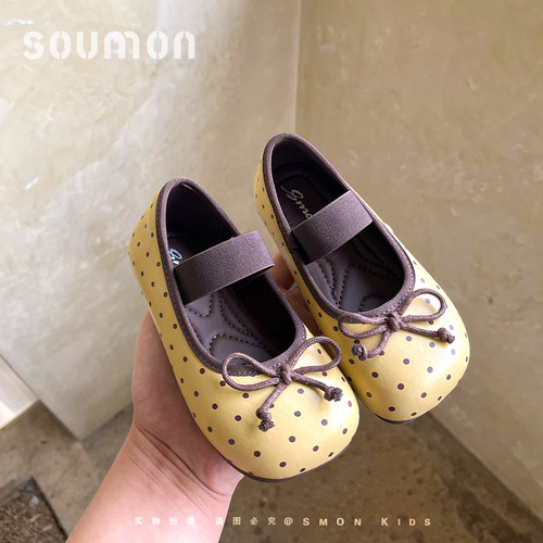 书萌女童皮鞋2026春季新款小童浅口单鞋波点公主鞋中大童玛丽珍鞋