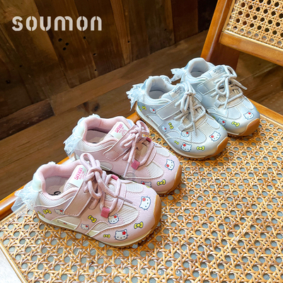 书萌女童鞋子春秋新款女小童休闲阿甘鞋女孩甜美公主鞋软底宝宝鞋