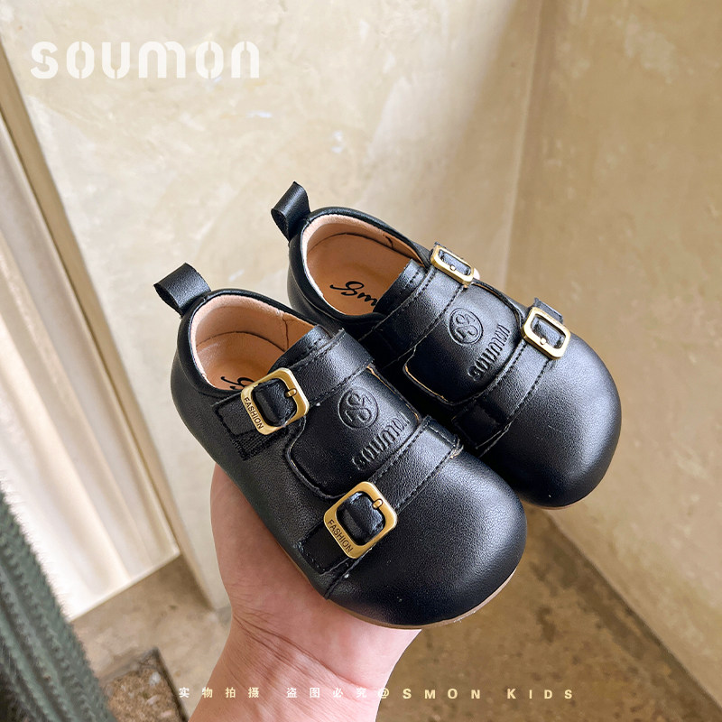 书萌黑色小皮鞋女童公主鞋2026春秋新款英伦风女宝宝单鞋勃肯鞋子