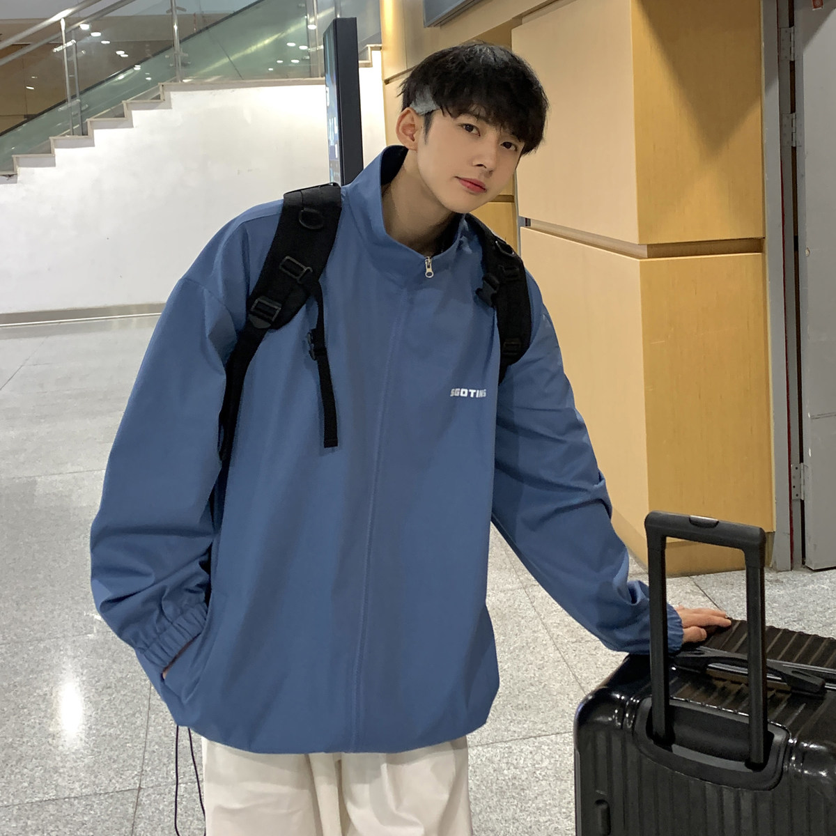 2025秋装新款港风百搭纯色夹克男士宽松版外套M231/P6078,男装夹克,电商A146