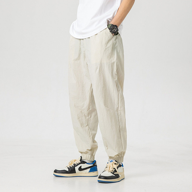 夏季新品垂感冰丝超薄速干男士休闲裤百搭清凉长裤哑光黑抹茶色,男装,休闲裤,淘宝优惠券,粉丝福利购,淘宝优惠卷