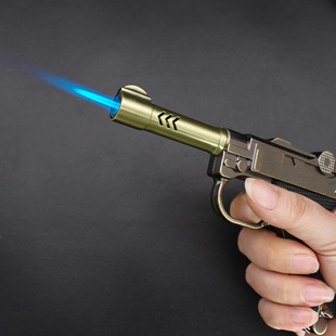 德国鲁格金属枪型创意打火机军迷模型防风充气个性男士把玩点火器