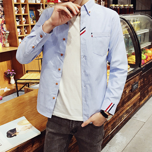 男女同款 衬衫 155小个子S号衬衣XS小码 情侣款 春秋季 打底衫 条纹长袖