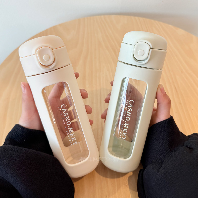 卡西诺高硼硅弹盖隔热玻璃杯