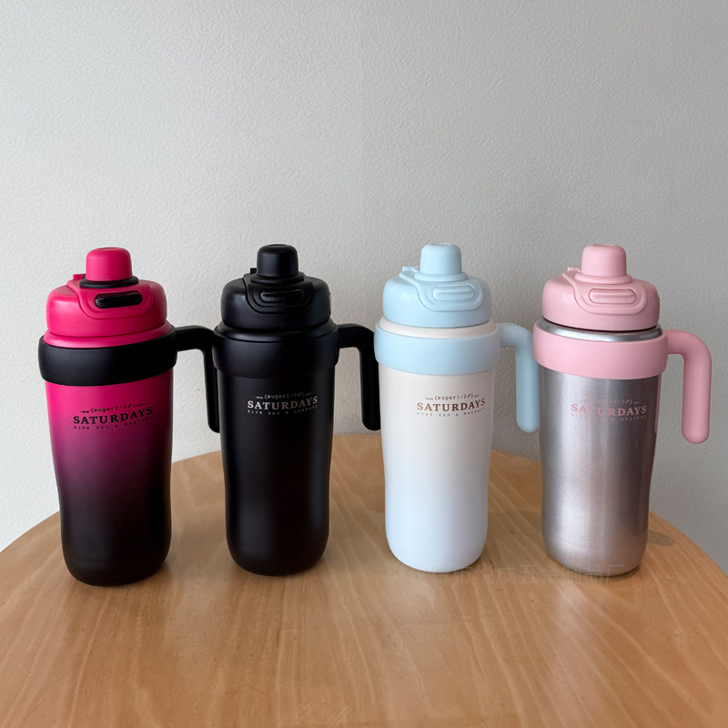 卡西诺大容量保温杯车载水杯女生高颜值带吸管冰霸杯