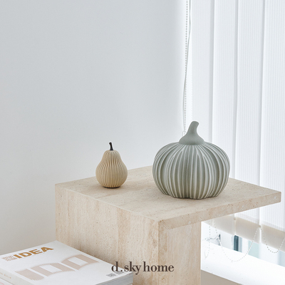迪斯凯 泰国进口北欧轻奢客厅异形陶瓷干花花瓶花器南瓜梨摆件