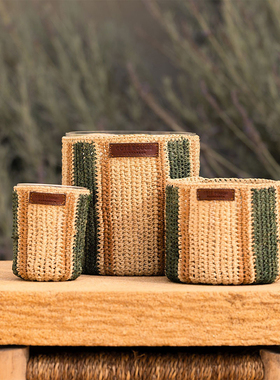 摩洛哥进口Cote bougie 手工小众高级编织条纹香薰蜡烛 圣诞礼物