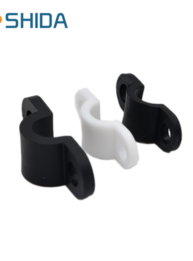 仕达塑胶弧形压线板线卡注塑线扣电缆电线压线片夹塑料桥型固线器