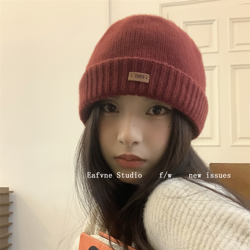 经典单品高货毛线帽子女秋冬100%纯羊毛百搭瓜皮帽保暖包头冷帽男