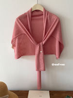 A soothing and high-end bamboo-joint linen ice silk slimming shawl, a women's summer air-conditioned room waistcoat, sun protection, versatile layering shoulder thumbnail 2