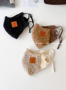 保暖神器冬季骑车双层泰迪绒柔软防紫外线保暖面罩显白3D立体口罩