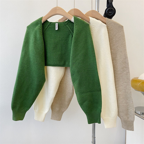 上衣女纯色外搭披肩外套坎肩