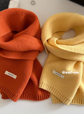 活力与温暖黄色100%纯羊毛澳洲围巾通勤保暖围脖秋冬基础款显白