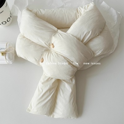 2024新款护颈羽绒围巾百搭冬季