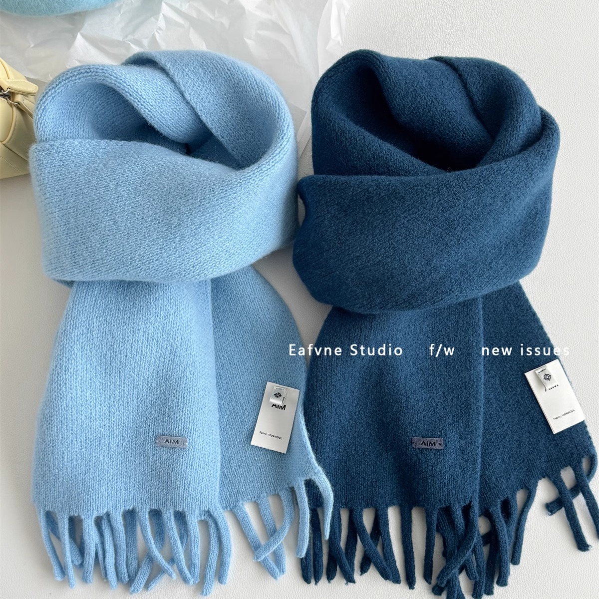 高货围巾高级感流苏100%澳洲羊毛