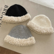 毛绒针织毛线帽女秋冬季 保暖百搭ins可爱显脸小2025年爆款 盆帽子