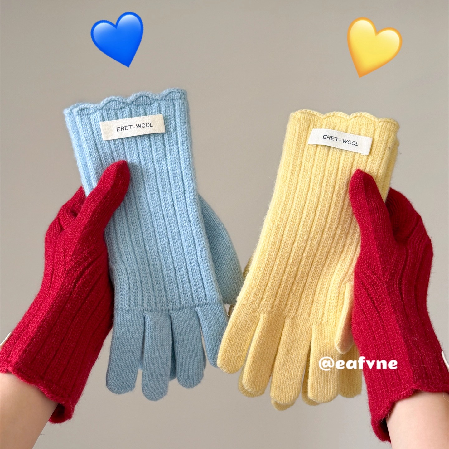 针织全指手套彩虹色骑车羊毛日常