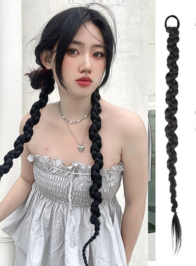假发马尾辫欧美风麻花女孩