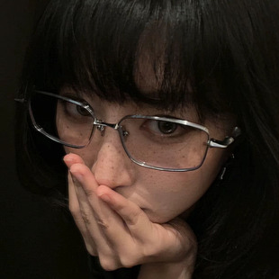 韩版银色显脸小眼镜框女斯文败类金属ins风金属边装饰穿搭凹造型