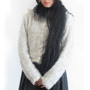 高级感韩系长款 毛毛围脖辣妹凹造型长条围巾毛绒百搭流苏毛领保暖