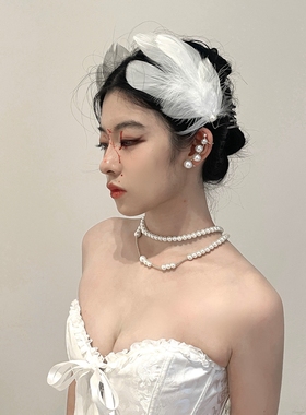 白天鹅万圣节COS设计感发夹小众