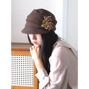 秋冬氛围感韩系褶皱报童帽复古大头围显脸小盆帽温柔堆堆帽子女