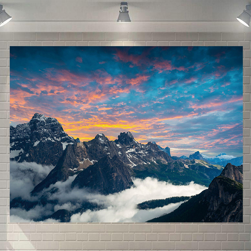 山水风景挂布ins风 背景布房间墙布卧室背景墙 挂毯画布床头 挂画
