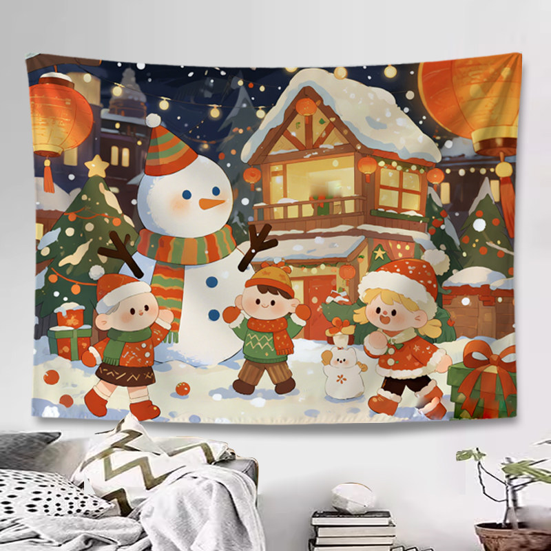 新年插画儿童房装饰挂毯毛绒壁毯房间布置挂布背景布卡通画布横幅,居家布艺,挂毯/壁毯,淘宝优惠券,粉丝福利购,淘宝优惠卷