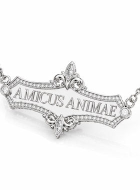 Amicus Animae 巴洛克饰边满钻时尚吊坠项链女轻奢通勤百搭锁骨链